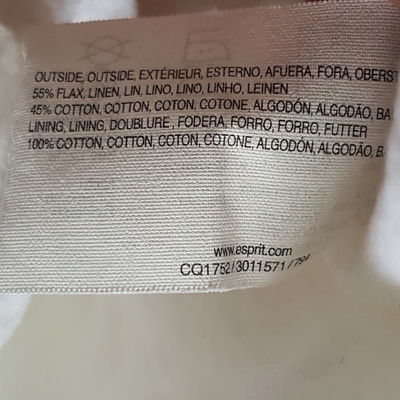 Esprit Cream Flared Skirt Tie Waist Dress - Picture 2 of 5